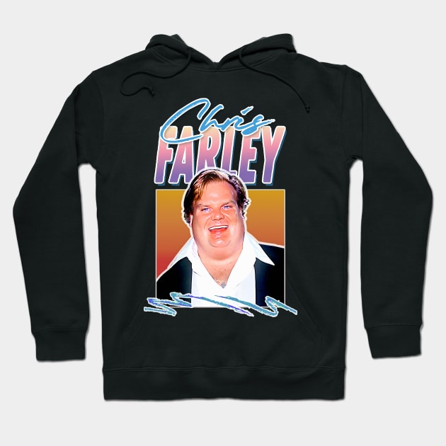 Chris Farley / Retro Film Fan Aesthetic Design Hoodie by DankFutura